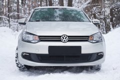 Защитная сетка решетки переднего бампера Volkswagen Polo V 2009-2016 г.в. Поло, Черный, Volkswagen, Защита переднего бампера, Не требуется, ABS-пластик, Polo, Новое, На штатные места, POLO (6R, 6C) 2009-