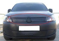 Зимняя заглушка на решетку радиатора верхняя матовая Volkswagen Caddy 2010-2015 г.в., Черный, Volkswagen, Не требуется, Пластик, Caddy, Новое, На штатные места, Накладки на решетку