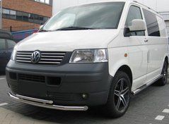 Защита переднего бампера (двойная губа 70/48мм ) Volkswagen T-5