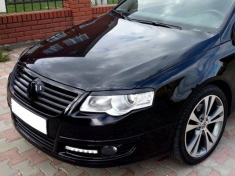 Реснички на фары Volkswagen Passat B6 2005-2010 г.в. Пасат Б6, Черный, Volkswagen, Декоративные накладки, Не требуется, Пластик, Passat, Новое, PASSAT Variant (3C5) 2005-2011