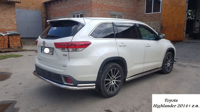 Защита заднего бампера Toyota Highlander 2014+ г.в.