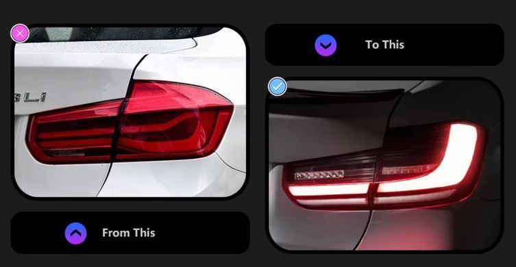 Задні тюнінг ліхтарі для BMW 3 серії F30 2012-2018 р.в. БМВ Ф30, Зовнішній тюнінг, BMW, Альтернативная оптика, 3-Series, Новое, На штатные места, 3 (F30, F35, F80) 2011-