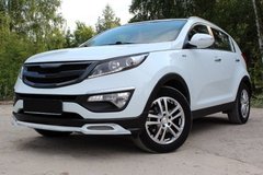 Накладка на передній бампер (спідниця, губа, спойлер бампера) Kia Sportage 2010-2015 р.в.