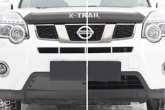 Зимняя заглушка решетки переднего бампера Nissan X-trail 2011-2015 (T31) рестайлинг+ Нисан Х-Трейл