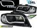 Передние тюнинг фары Audi A6 1997-2001 г.в. дневные ходовые огни, линза, черные