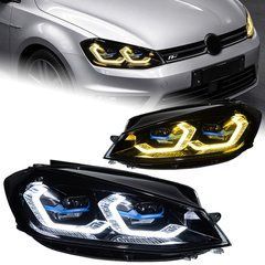 Передние тюнинг лед фары для Volkswagen Golf 7.5 рестайлинг 2018-2021 г.в. Гольф 7