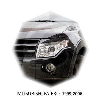 Реснички на фары Mitsubishi PAJERO 1999-2006 г.в. митсубиши паджеро, Серый грунт (под покраску), Mitsubishi, Декоративные накладки, Требуется, ABS-пластик, Pajero, Новое, PAJERO II (V3_W, V2_W, V4_W) 1990-1999