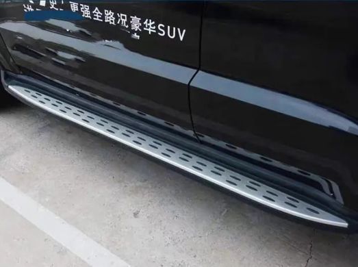 Модельні бічні пороги JEEP GRAND CHEROKEE 2011+ р.в., Черный, Jeep, Пороги, Не требуется, Алюминий, Grand Cherokee, Новое, На штатные места, GRAND CHEROKEE IV (WK, WK2) 2010-