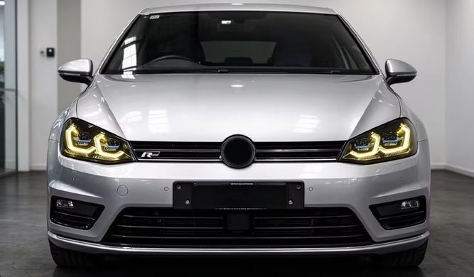 Передние тюнинг лед фары для Volkswagen Golf 7.5 рестайлинг 2018-2021 г.в. Гольф 7