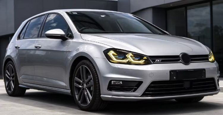 Передние тюнинг лед фары для Volkswagen Golf 7.5 рестайлинг 2018-2021 г.в. Гольф 7