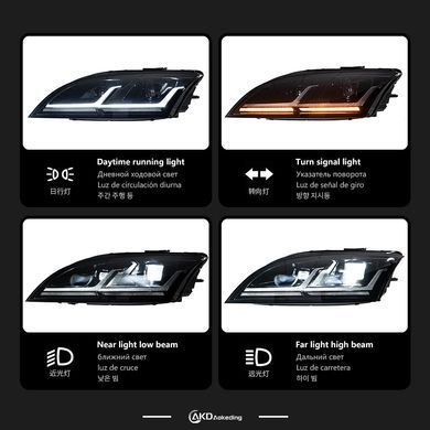Передние лед фары Audi TT 2006-2014 г.в. Ауди ТТ, Audi, Альтернативная оптика, Новое, На штатные места