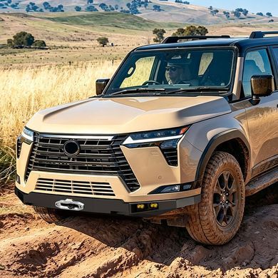 Защита переднего бампера для Lexus GX 550 2024+ г.в. Лексус ГХ, Черный