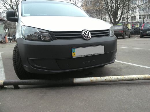 Зимняя заглушка решетки бампера нижняя Volkswagen Caddy 2010-2014 г.в., Черный, Volkswagen, Не требуется, ABS-пластик, Caddy, Новое, На штатные места, CADDY IV 2010-2015, Накладки на бампер