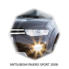 Реснички на фары Mitsubishi PAJERO SPORT 2008+ г.в. митсубиши паджеро спорт, Серый грунт (под покраску), Mitsubishi, Декоративные накладки, Требуется, ABS-пластик, Pajero Sport, Новое, PAJERO SPORT (KH8W) 2008-