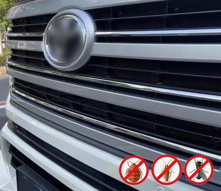 Захисна сітка переднього бампера для Toyota Land Cruiser LC300 2021+ р.в. Тойота ЛК300, Черный