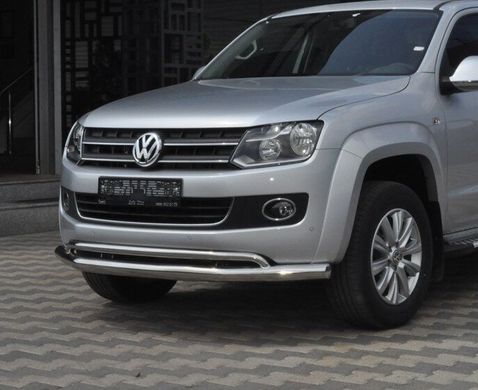 Защита переднего бампера (двойная губа 60+48 мм) Volkswagen Amarok