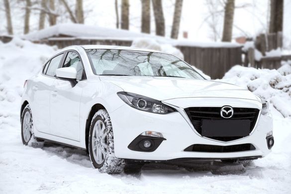 Реснички накладки на передние фары Mazda 3 седан 2013-2016 г.в. дорестайлинг Мазда