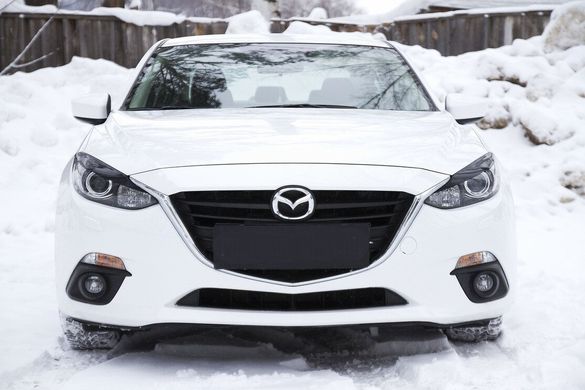 Реснички накладки на передние фары Mazda 3 седан 2013-2016 г.в. дорестайлинг Мазда