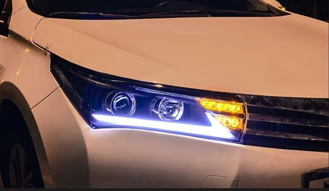 Передні тюнінг лед фари для Toyota Corolla 2013-2016 р.в. Тойота Корола, Toyota, Альтернативная оптика, Corolla, Новое, На штатные места, COROLLA (NDE18_, NRE18_, ZRE18_) 2013-