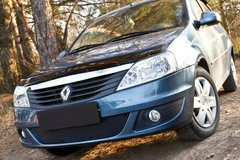 Зимова заглушка решітки переднього бампера Renault Logan 2008-2013 р.в. Рено Логан