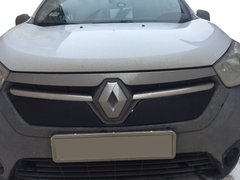 Зимняя заглушка решетки радиатора Renault Dokker \ Lodgy 2013+ г.в. Рено Доккер \ Лоджи, Черный, Renault, Зимняя заглушка от холода, Не требуется, ABS-пластик, Dokker, Новое, На штатные места, DOKKER 2012-