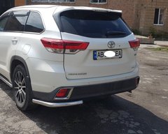 Защита заднего бампера уголки Toyota Highlander 2014+ г.в.