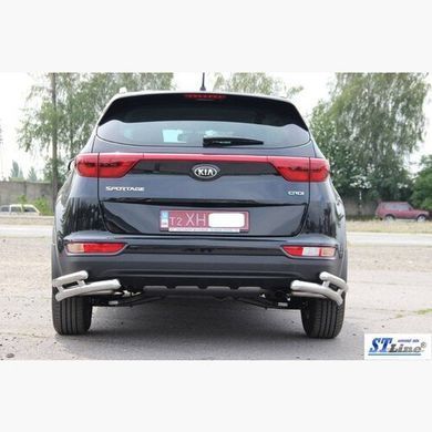 Защита заднего бампера двойные уголки Kia Sportage 2016+ г.в.