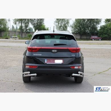 Защита заднего бампера двойные уголки Kia Sportage 2016+ г.в.