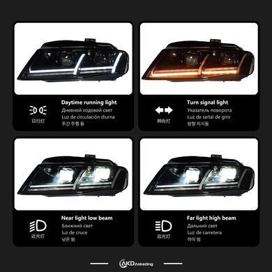 Передні лед фари Audi A4 B8 дорестайлинг 2007-2012 р.в. Ауди А4 Б8, Audi, A4, Новое, На штатные места, A4 (8K2, B8) 2007-