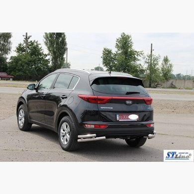 Защита заднего бампера двойные уголки Kia Sportage 2016+ г.в.