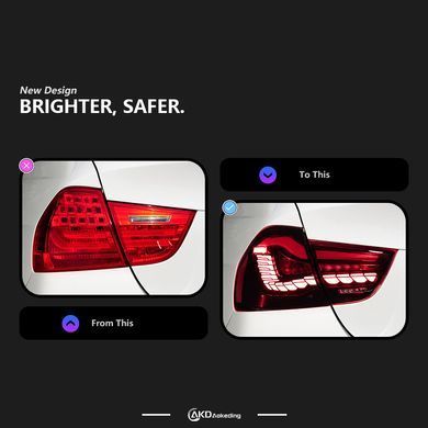 Задние тюнинг лед фонари для BMW E90 2009-2012 г.в. БМВ Е90, Черный, BMW, Альтернативная оптика, 3-Series