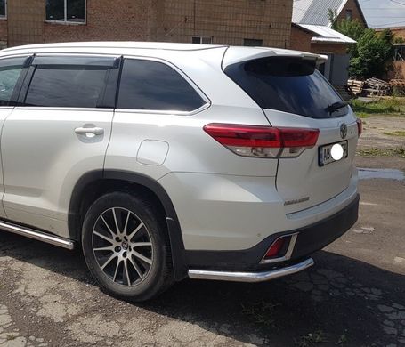 Защита заднего бампера уголки Toyota Highlander 2014+ г.в.