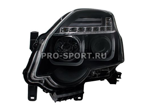 Тюнинг фары Nissan X-Trail 2012-2014 г.в. "U Type", черные H7/H1