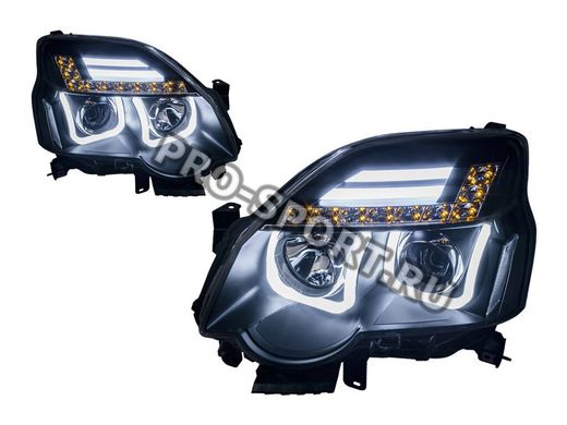 Тюнинг фары Nissan X-Trail 2012-2014 г.в. "U Type", черные H7/H1