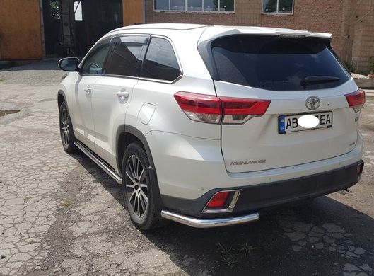 Защита заднего бампера уголки Toyota Highlander 2014+ г.в.