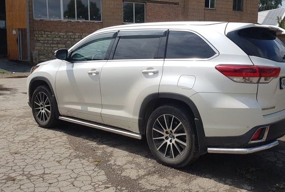 Защита заднего бампера уголки Toyota Highlander 2014+ г.в.