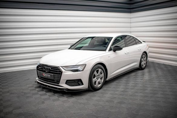 Накладки під бічні пороги елерони Audi A6 C8 2018+ р.в. Ауді А6 С8, Черный, Зовнішній тюнінг, Audi, Пороги, Не требуется, ABS-пластик, A6, Новое, На штатные места, A6 C8 2018-