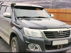 Козырёк кепка на лобовое стекло Toyota Hilux 2011-2015 г.в. Тойота Хайлюкс, Черный, Внешний Тюнинг, Toyota, Спойлер, По желанию, Стеклопластик, Hilux, Новое, На штатные места