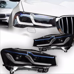 Передні тюнінг лід фари BMW X3 F25 2010-2016 р.в. БМВ Х3, BMW, Альтернативная оптика, Новое, На штатные места, X3 (F25) 2010-