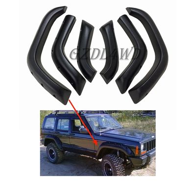 Расширители колесных арок Jeep Cherokee XJ 4-х дверный 1984-2001 г.в., Черный, Jeep, Расширители арок, Не требуется, ABS-пластик, Grand Cherokee, Новое, На штатные места