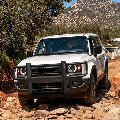 Защита переднего бампера кенгурятник с местом под лебёдку для Toyota Prado LC250 2024+ г.в. Тойота Прадо 250, Черный