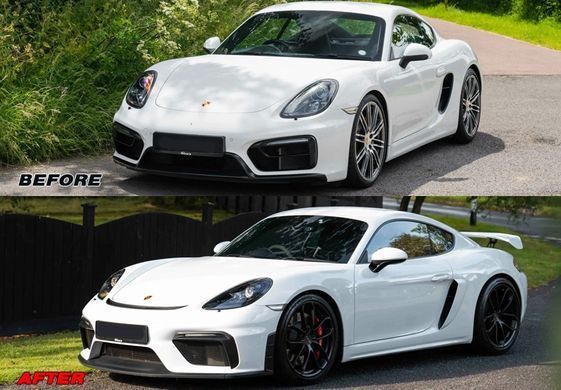 Тюнінг комплект апгрейд для Porsche Cayman / Boxster 981 у стиль 982 718 GT4 RS, Серый грунт (под покраску)