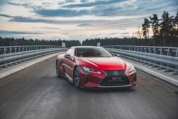 Накладка переднього бампера спліттер Lexus LC 500 2017 р.в. вар.2, Черный, Зовнішній тюнінг, Lexus, Накладка на передний бампер, По желанию, ABS-пластик, LC, Новое, На штатные места, LC 500 2017-