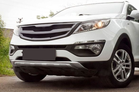 Обвес на передний бампер Kia Sportage 2010-2015 г.в. серая