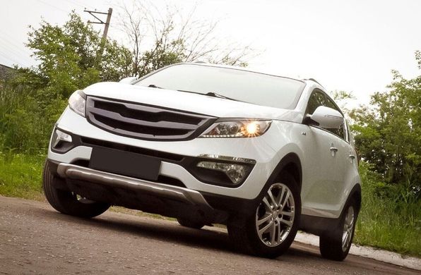 Обвес на передний бампер Kia Sportage 2010-2015 г.в. серая