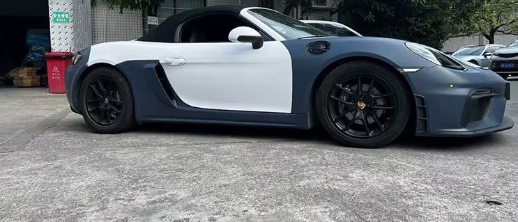 Тюнінг комплект апгрейд для Porsche Cayman / Boxster 981 у стиль 982 718 GT4 RS, Серый грунт (под покраску)
