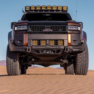 Защита переднего бампера кенгурятник с местом под лебёдку для Toyota Prado LC250 2024+ г.в. Тойота Прадо 250, Черный