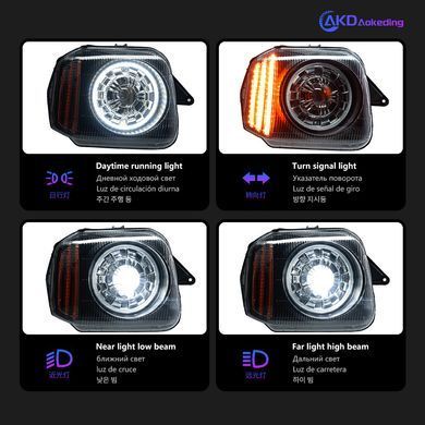 Передние лед фары для Suzuki Jimny 2007-2015 г.в. Сузуки Джимни, Suzuki, Альтернативная оптика, Jimny, Новое, На штатные места