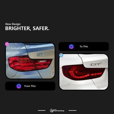 Задні тюнінг лед ліхтарі BMW F34 GT БМВ Ф34 ГТ, BMW, Альтернативная оптика, 3-Series, Новое, На штатные места