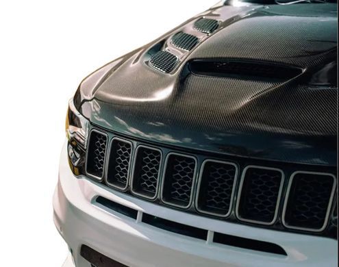 Карбоновый тюнинг капот для Jeep Grand Cherokee 2013-2023 г.в. Джип Гранд Чероки